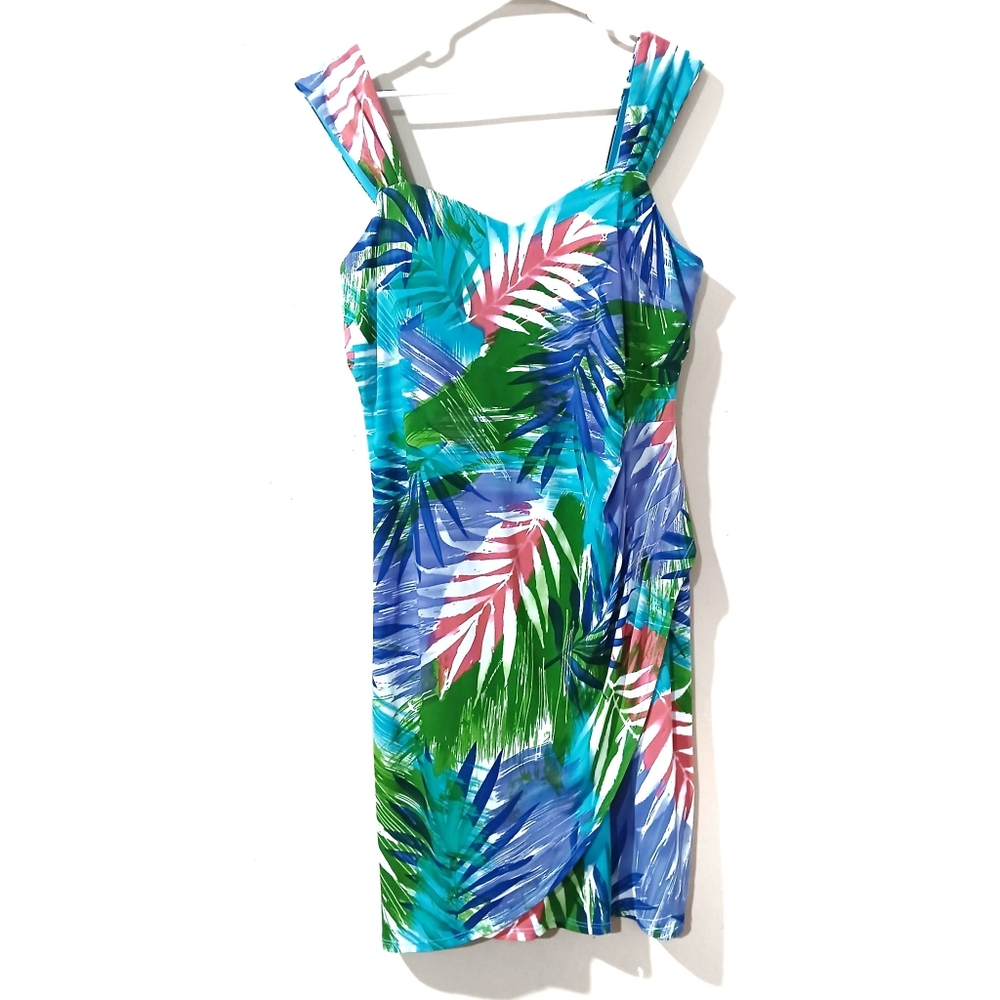 VINTAGE Tropical Colorful Vacay Dress 12